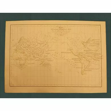 Антикварная карта Мира с обозначением известных в 15 веке территорий